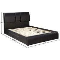 Acme Kofi Upholstered Queen Panel Bed With Storage In Black