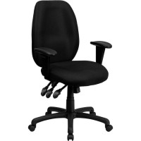 High Back Black Fabric Multifunction Ergonomic Executive Swivel Office Chair with Adjustable Arms