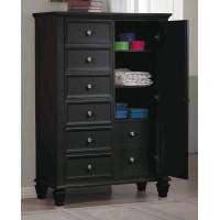 Sandy Beach Black Door Dresser With Concealed Storage