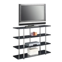 Convenience Concepts Designs2Go Xl Highboy 4 Tier Tv Stand Homefurnitureanddecor 4725L X 1575W X 3625H Black