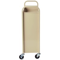 Safco Products Single-Sided Library Book Cart 5358Sa Sand, Heavy Duty, Swivel Wheels, 3 Slanted Shelves