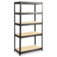 Safco Products 6245BL Boltless Steel Particleboard Shelving 36 W x 18 D x 72 H with 5 Shelves Black