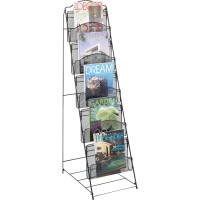 Safco Onyx Floor Literature Organizer Rack, 5 Pocket: Durable Steel Mesh Construction, Professional Organization For Offices, Classrooms And More