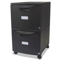 Storex 61312B01C Two-Drawer Mobile Filing Cabinet, 14-3/4W X 18-1/4D X 26H, Black