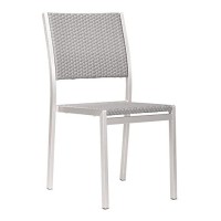Zuo Outdoor Metropolitan Dining Chair, Brushed Aluminum