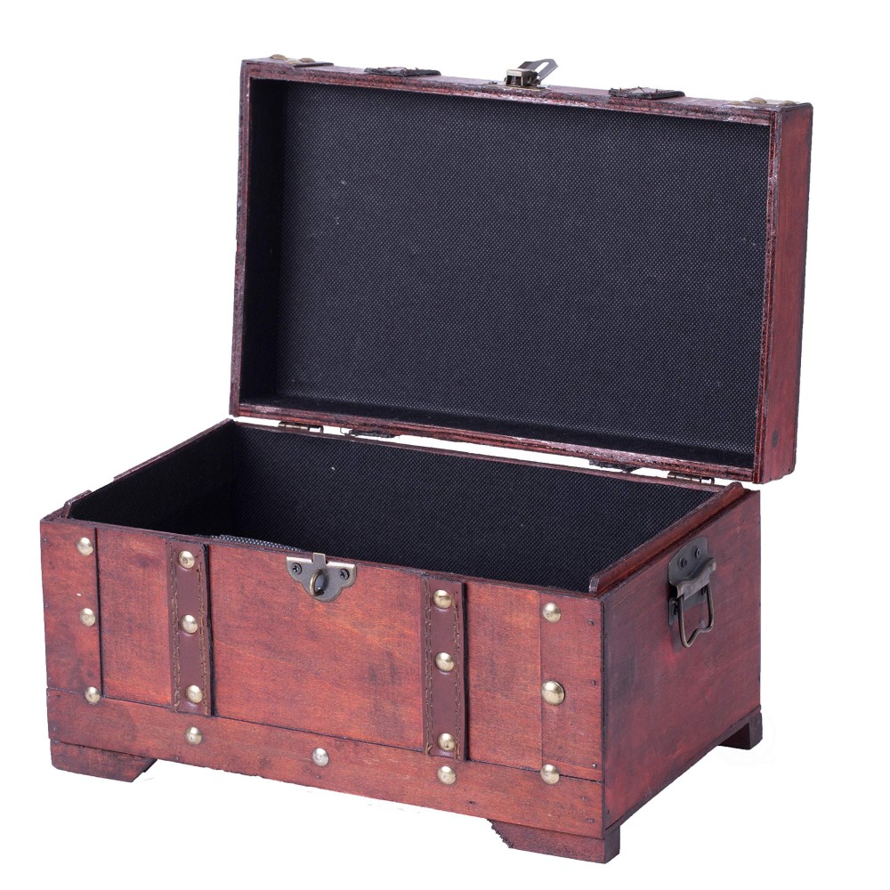 Vintiquewise(Tm Antique Style Wooden Trunk, Small