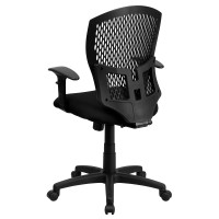 Flash Furniture Moss Mid-Back Designer Back Swivel Task Office Chair With Fabric Seat And Adjustable Arms