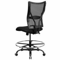 Hercules Series Big & Tall 400 Lb. Rated Black Mesh Ergonomic Drafting Chair