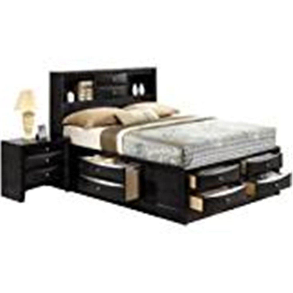 Acme Ireland King Bed With Storage In Black