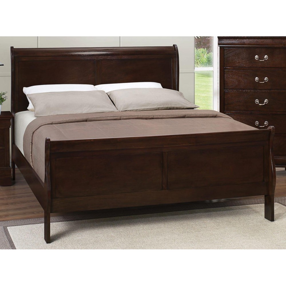 Louis Philippe Cappuccino Full Sleigh Bed