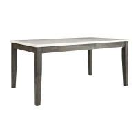 Acme Furniture Merel Dining Table - - White Marble & Gray Oak