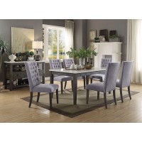 Acme Furniture Merel Dining Table - - White Marble & Gray Oak