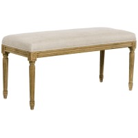 Zentique Lille Bench In Natural Oak/Linen