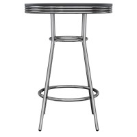 Winsome Summit 3 Piece Pub Table Set With 2 Swivel Stool In Black Finish