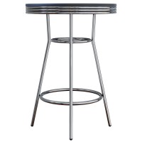 Winsome Summit 3 Piece Pub Table Set With 2 Swivel Stool In Black Finish