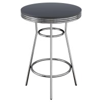 Winsome Summit 3 Piece Pub Table Set With 2 Swivel Stool In Black Finish