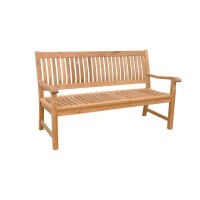 Anderson Collections Del-Amo Teak Garden Bench Fabric : Without Cushion