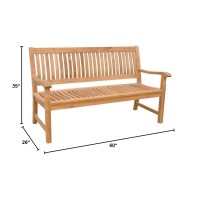 Anderson Collections Del-Amo Teak Garden Bench Fabric : Without Cushion