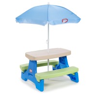 Little Tikes Easy Store Picnic Table With Umbrella Multi Color 4200L X 3800W X 1975H