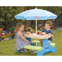 Little Tikes Easy Store Picnic Table With Umbrella Multi Color 4200L X 3800W X 1975H