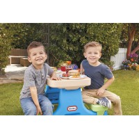 Little Tikes Easy Store Picnic Table With Umbrella Multi Color 4200L X 3800W X 1975H