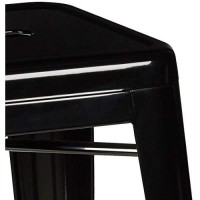 Amerihome Metal Bar Stool Set, 30-Inch, Black, Set Of 4