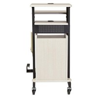 Oklahoma Sound Premium Plus Steel Wheeled AV Presentation Cart with Storage Cabinet Wire Management Grommets and 6 Outlet Powe