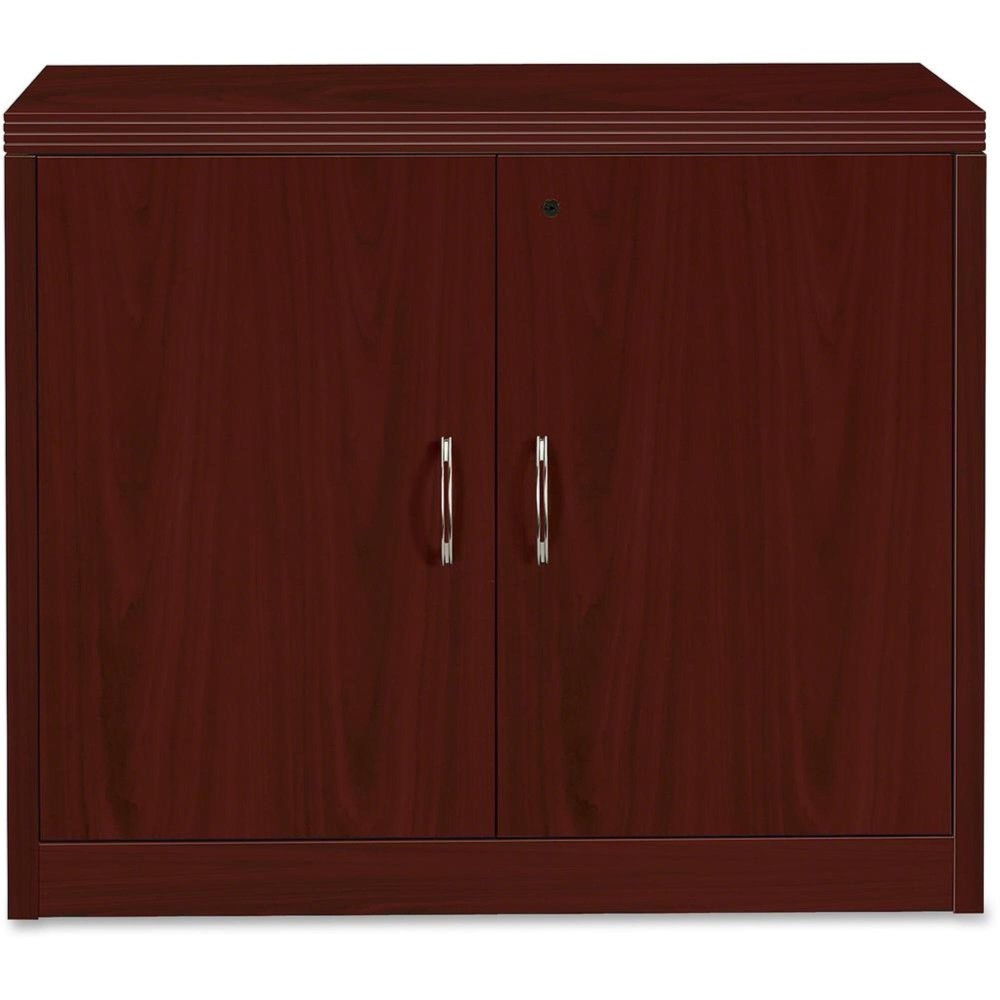 HON Valido H115291 Storage Cabinet 36 x 20 x 295 2 Doors Ribbon Edge Finish Mahogany