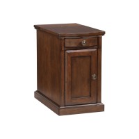 Signature Design By Ashley Laflorn Traditional Chair Side End Table With 2 Usb Ports & Outlets, Medium Brown