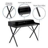 Flash Furniture Nelly Black Computer Desk With Top Shelf