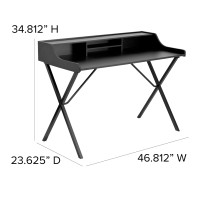 Flash Furniture Nelly Black Computer Desk With Top Shelf