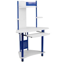 Flash Furniture Walker Blue Corner Computer Desk With Hutch