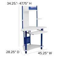 Flash Furniture Walker Blue Corner Computer Desk With Hutch