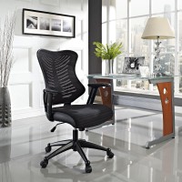 Modway Eei-209-Blk Clutch Ergonomic Mesh Computer Desk Office Chair In Black