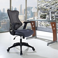 Modway Clutch Ergonomic Mesh Computer Desk Office Chair In Gray