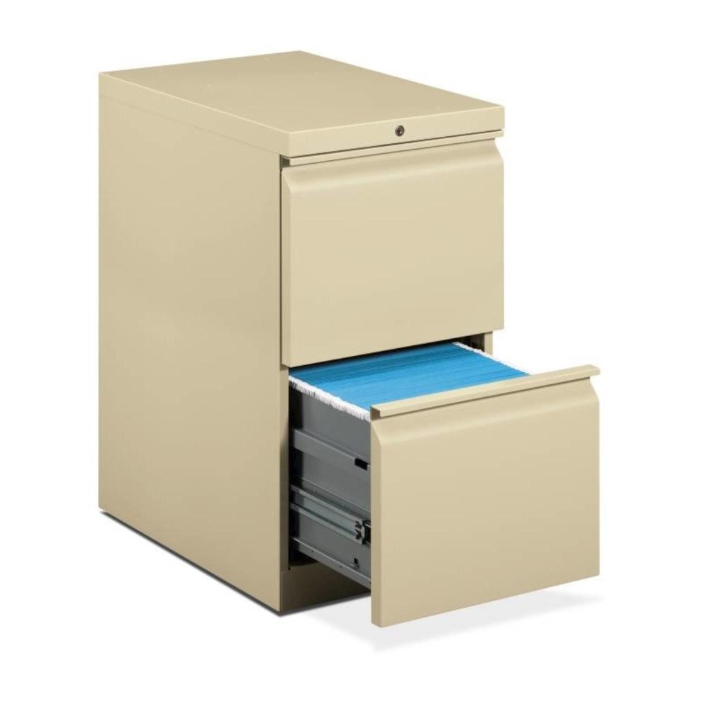 Hon Brigade Mobile Pedestal 2 File Drawers Full Radius Pull 15W X 2278D X 28H Putty Finish