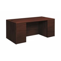 Hon 10700 H10799 Pedestal Desk 72 X 36 X 295 5 X Box File Drawers Double Pedestal Waterfall Edge Finish Mahogany