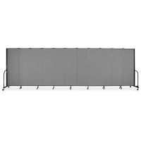 Screenflex Portable Room Dividers 72 Height X 204 Ft Length Black Metal Frame Polyester Stone 1 Each