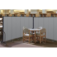 Screenflex Portable Room Dividers 72 Height X 204 Ft Length Black Metal Frame Polyester Stone 1 Each