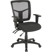 Lorell ErgoMesh Series Managerial MidBack Chair Black Fabric Seat Black Back Black Frame Mid Back 5star Base 1 Eac