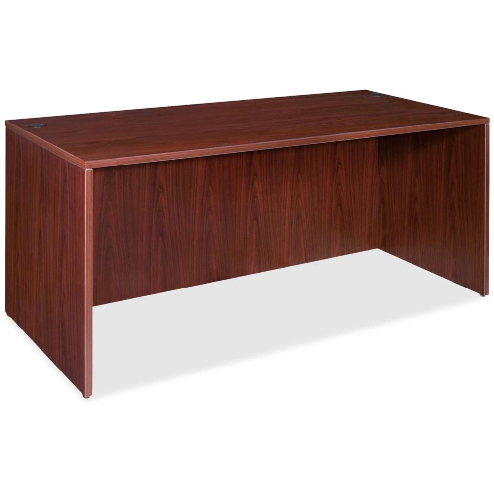 Lorell Essentials Rectangular Desk Shell 661 x 295 x 1 x 295 Finish Laminate Mahogany