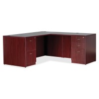 Lorell Essentials Rectangular Desk Shell 661 x 295 x 1 x 295 Finish Laminate Mahogany