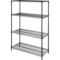 Lorell Starter Shelving Unit 48 X 18 X 72 4 X Shelfves 4000 Lb Load Capacity Black Powder Coated Steel Assembly