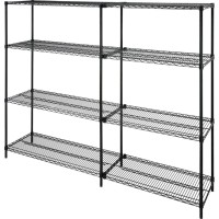 Lorell Starter Shelving Unit 48 X 18 X 72 4 X Shelfves 4000 Lb Load Capacity Black Powder Coated Steel Assembly