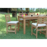 Anderson Teak Patio Lawn Garden Furniture Montage Windham Collection- Rectangular Dining Table Set