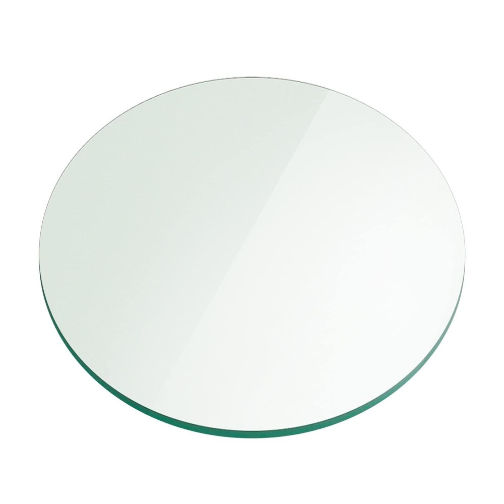 Fab Glass And Mirror Round Glass Table Top, 24 Inch, Clear