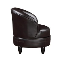 Sophia Swivel Accent Chair Brown Faux Leather