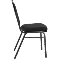 Nps 9200 Series Premium Fabric Upholstered Stack Chair, Ebony Black Seat/ Black Sandtex Frame