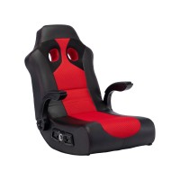 X Rocker Vibe 2.1 Floor Rocker Chair - Video Gaming Chair With Bluetooth And Vibration Motors - Immersive Audio With Speakers & Subwoofer - Ergonomic Design For Comfortable Entertainment - Black/Red