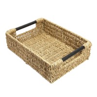 Woodluv Extra-Large Seagrass Storage Basket With Handle